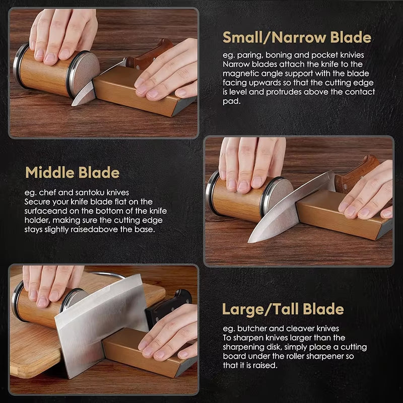 Professional Knife Sharpener Kit with Magnetic Angle Guides for Kitchen Knives - 15° & 20° Degree Whetstone System