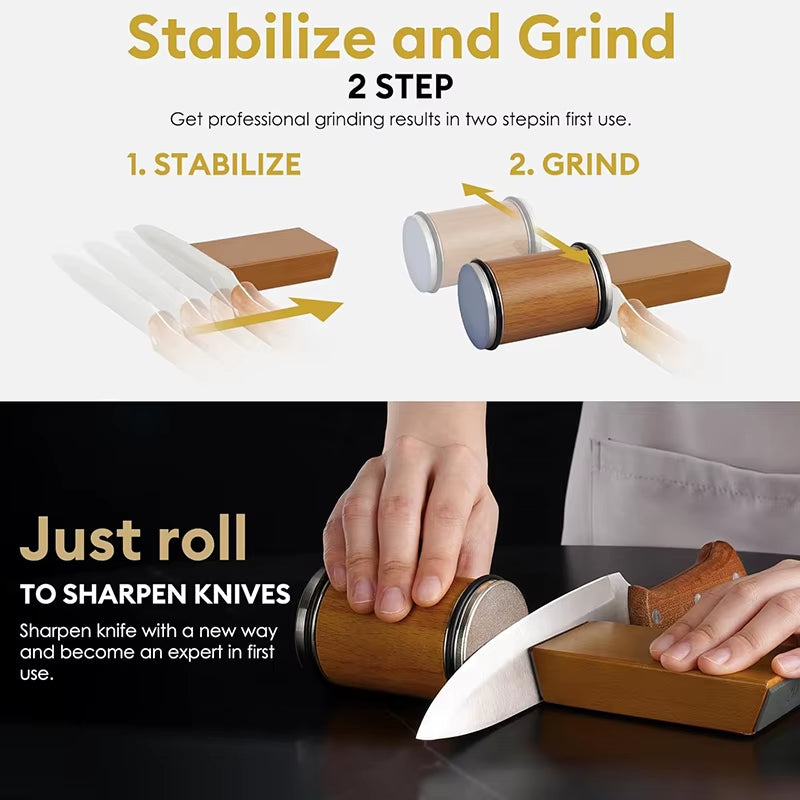 Professional Knife Sharpener Kit with Magnetic Angle Guides for Kitchen Knives - 15° & 20° Degree Whetstone System