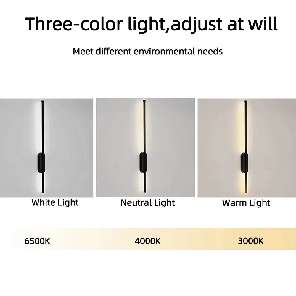 Modern Creative Strip Led Wall Lamp Minimalist Bedroom Bedside Wall Sconce Led Lights Living Room TV Sofa Background Wall Lamp