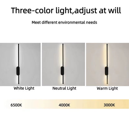 Modern Creative Strip Led Wall Lamp Minimalist Bedroom Bedside Wall Sconce Led Lights Living Room TV Sofa Background Wall Lamp