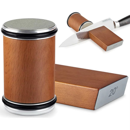 Professional Knife Sharpener Kit with Magnetic Angle Guides for Kitchen Knives - 15° & 20° Degree Whetstone System