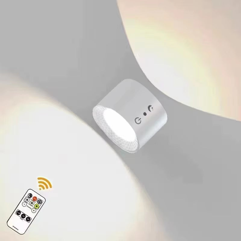 Led Double Head Wall Lamp Touch Control Remote 360 Rotatable USB Recharge Wireless Portable Night Light for Bedroom Reading Lamp